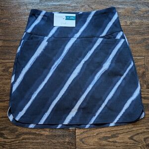 Lady Hagen Navy and White Diagonal Stripe Golf Skort